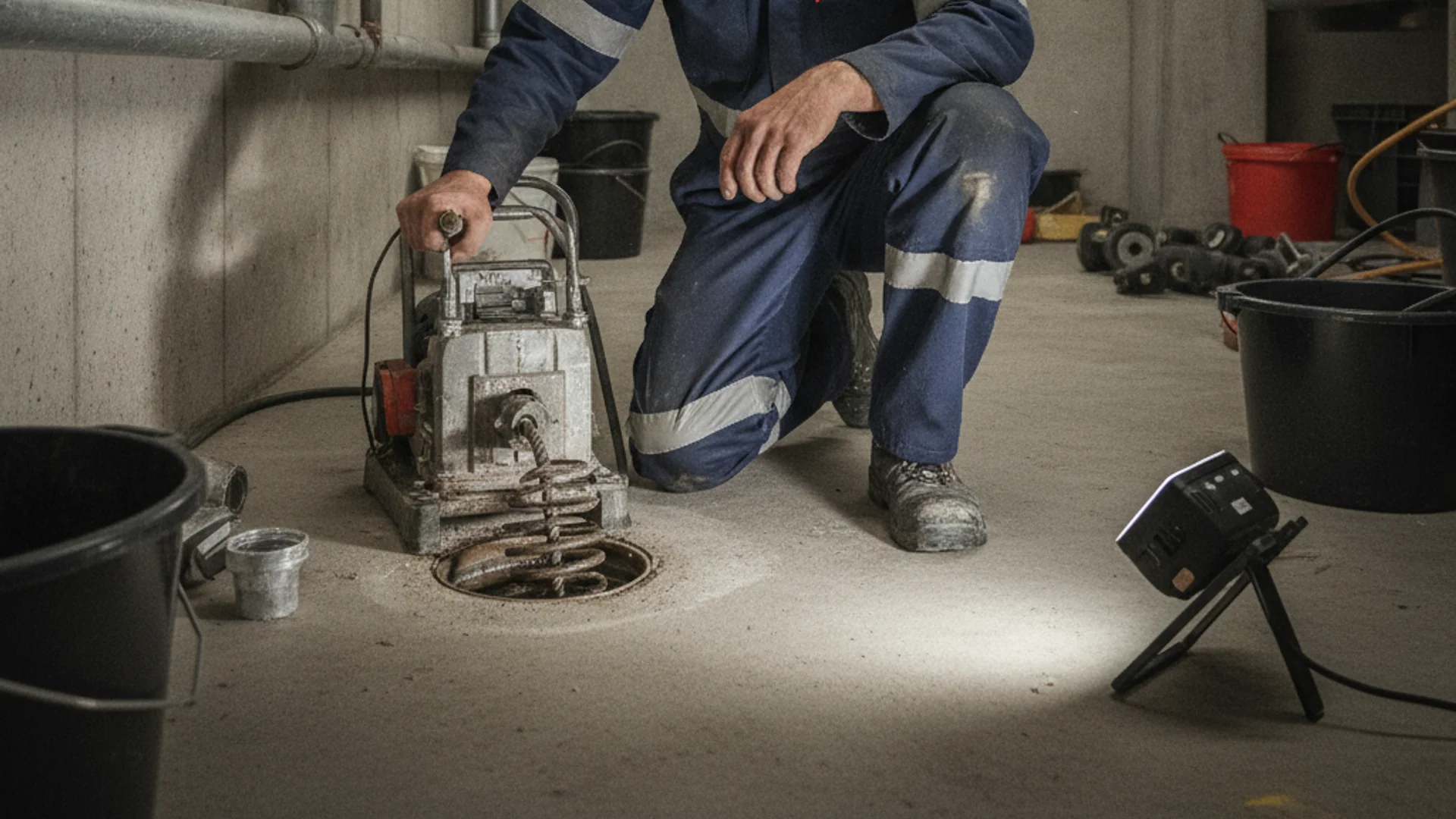 Débouchage de canalisation à Lausanne — intervention d'un technicien